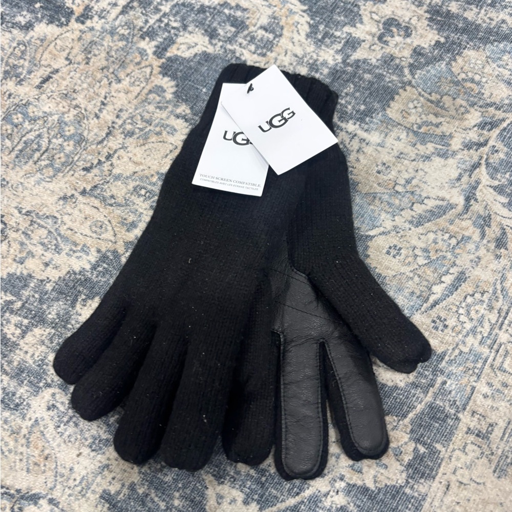 UGG, M KNIT GLV WITH PALM PATCH BLACK, 
Size: S/M